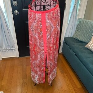 Paisley Red Maxi Skirt